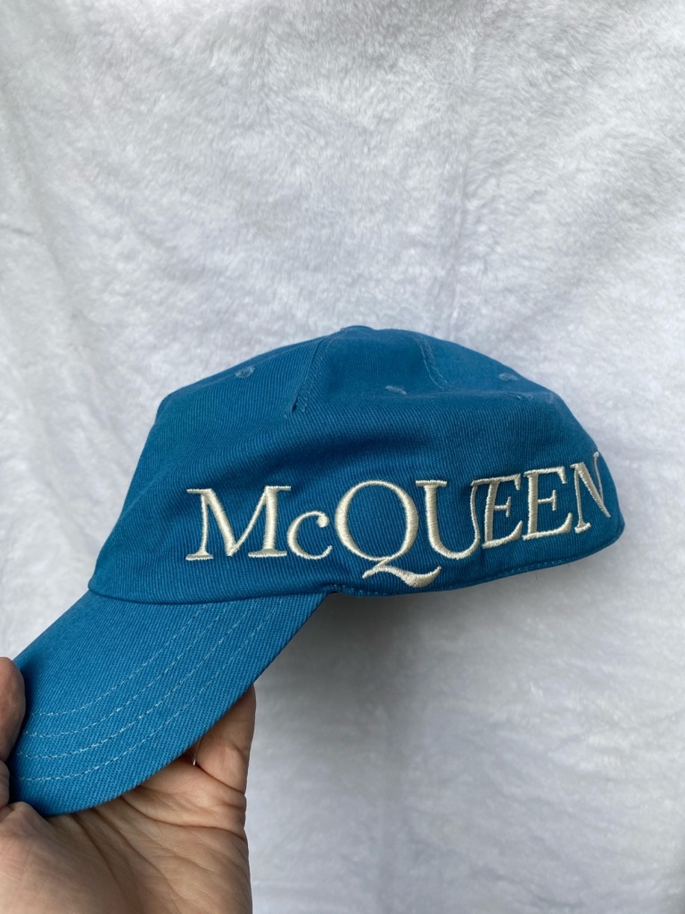 Alexander McQueen Blue Baseball Cap